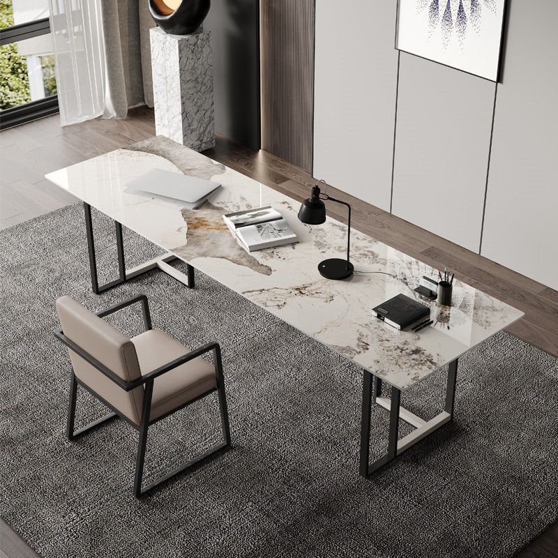 Home Office Sled Writing Desk Industrial Style Stone Writing Desk Clearhalo 'furn' 'furn_office_desk' 'Furniture' 'furniture_office_desk' 'Office Desks' 'Office Furniture' 'office_desk' 1200x1200_e755e1ad-b661-43e1-96ed-cf39dfec9fb4