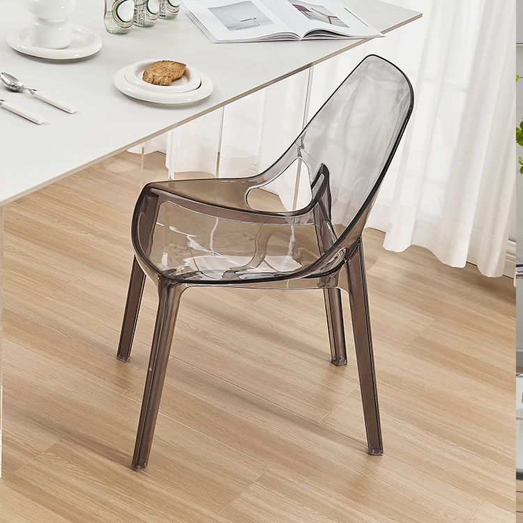 Comedor silla lateral de comedor moderno de plástico sin brazo
