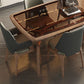 Contemporary Tempered Glass Top Dining Room Set 4 Legs Base for Kitchen