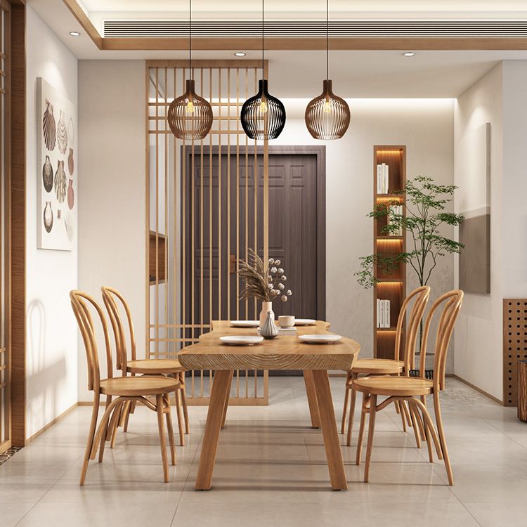 Moderno 1/4/5/6 pezzi set da pranzo tavolo da pranzo in legno di pino rettangolo per sala da pranzo