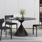 Round Sintered Stone Dining Table Modern Turntable Furniture with Pedestal Base