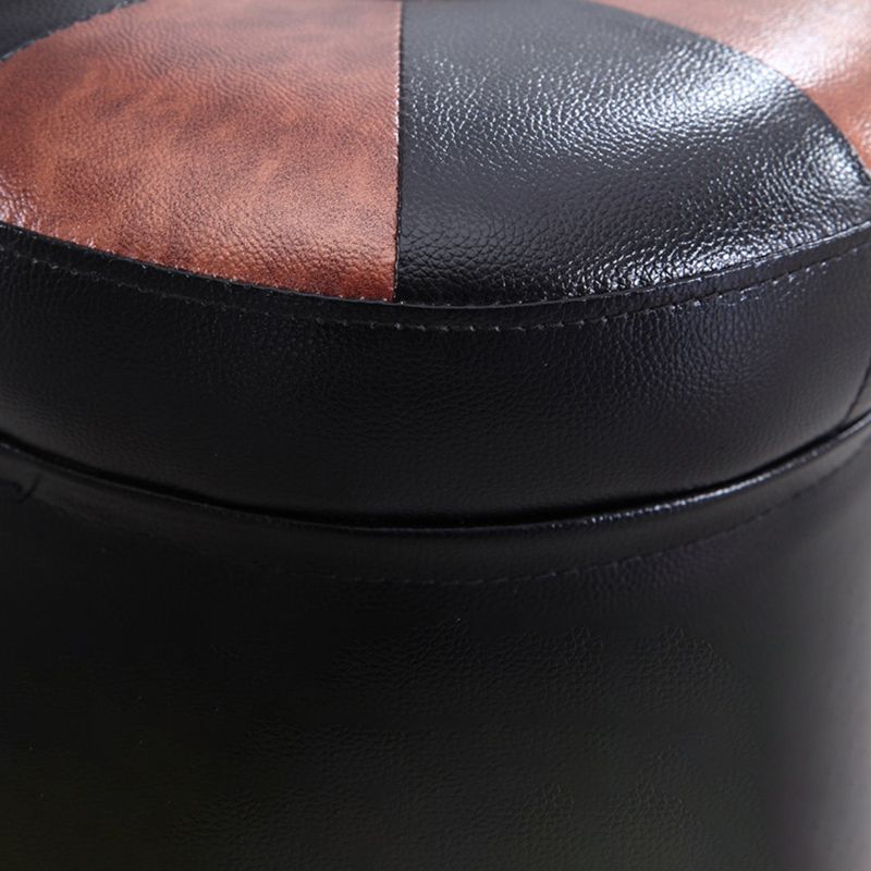 Modern Pouf Ottoman Faux Leather Tufted Geometric Printed Cylinder Shape Ottoman Clearhalo 'furn' 'furn_ottomans_poufs' 'Furniture' 'Living Room Furniture' 'Ottomans & Poufs' 'ottomans_poufs' 1200x1200_e75c476b-211b-4499-8789-3f350de40a8c