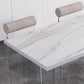Modern 1/4/5/7 Pieces Dining Table Rectangle Stone Furniture in White Clearhalo 'Dining Room Sets' 'Dining Tables & Seating' 'dining_room_set' 'furn' 'furn_dining_room_set' 'Furniture' 'Kitchen & Dining Furniture' 1200x1200_e75cee4c-3856-4073-9867-19c1ce9d4727