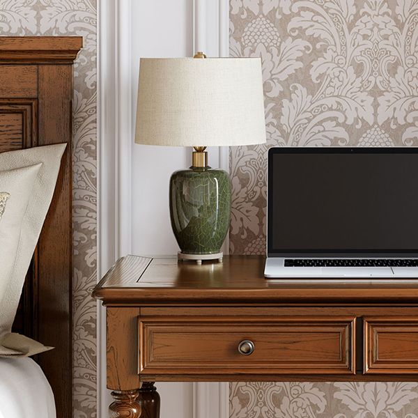 Mesa de escritorio de tocador de maquillaje de trastornos marrón de madera maciza con taburetes