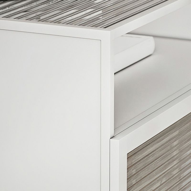 Gabinete de almacenamiento de mesa nocturna de vidrio moderno para dormitorio