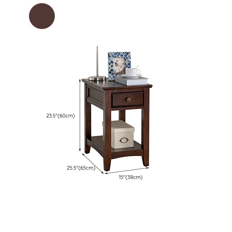 モダンな長方形の上部サイド表23.62 "ストレージ付きの高層材のエンドテーブル