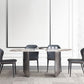 Modern Rectangle Shape Sintered Stone Dining Table Kitchen Dining Table with Double Pedestal Clearhalo ' dining_table' 'Dining Tables & Seating' 'Dining Tables' 'Furniture' 'furniture_dining_table' 'Kitchen & Dining Furniture' 'kitchen&dining_furn' 'kitchen' 'kitchen_dining_table' 1200x1200_e75e80a1-4b88-4383-bf5e-dc9354e0976a