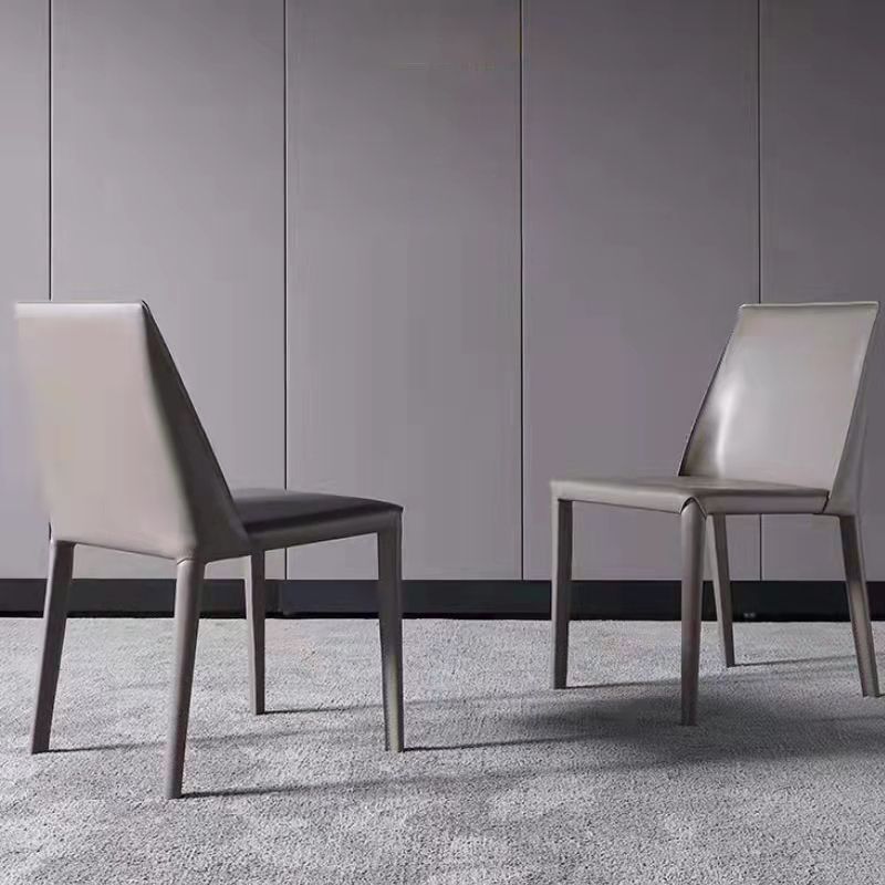 Minimalist Style Armless Solid Back Dining Side Chairs Leather Dining Chairs Clearhalo ' kitchen&dining_furn' 'Dining Chairs' 'Dining Tables & Seating' 'dining_chair' 'furn' 'furn_dining_chair' 'Furniture' 'furniture_dining_chair' 'Kitchen & Dining Furniture' 'kitchen' 1200x1200_e7600a9b-7789-4d13-9e8b-f2521a53d2d4
