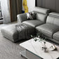 Modern Faux Leather Sectional Sofa 33.46"High Flared Arm Sofa and Chaise, Grey Clearhalo 'furn' 'furn_sectionals' 'Furniture' 'furniture_sectionals' 'kitchen' 'kitchen_sectionals' 'Living Room Furniture' 'Sectionals' 1200x1200_e76241c8-2c1a-4c02-af87-c3cd93e2fad7