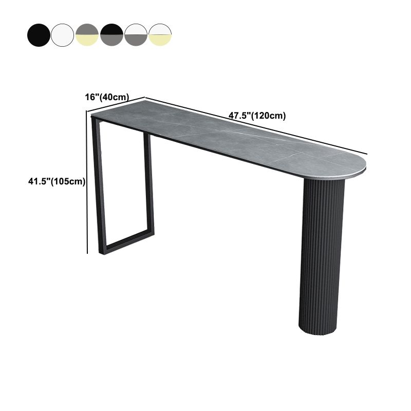 Contemporary Bar Table Stone Bar Dining Table with Double Pedestal Clearhalo 'Bar Furniture' 'Bar Tables' 'bar_tables' 'furn' 'furn_bar_tables' 'Furniture' 'Kitchen & Dining Furniture' 1200x1200_e763f1d0-b4c3-403c-a141-f89c51bfac29