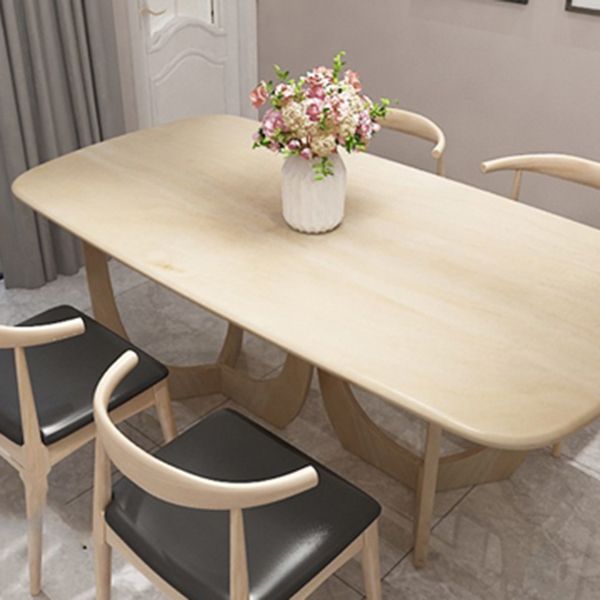 Solid Wood Dining Table Simplicity Double Pedestal Table for Dining Room Clearhalo ' dining_table' 'Dining Tables & Seating' 'Dining Tables' 'furn' 'furn_dining_table' 'Furniture' 'furniture_dining_table' 'Kitchen & Dining Furniture' 'kitchen&dining_furn' 'kitchen' 'kitchen_dining_table' 1200x1200_e7643648-6ac3-4946-9229-3f3db07c3949