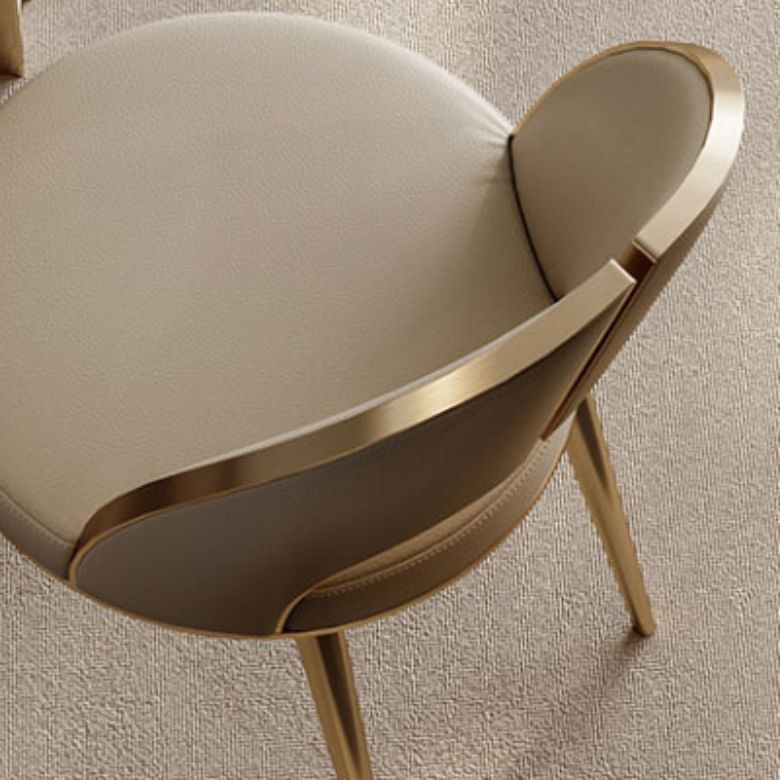 Nordic Style Side Chair Faux Leather Dining Chair with Metal Base for Home Use Clearhalo 'Dining Chairs' 'Dining Tables & Seating' 'dining_chair' 'furn' 'furn_dining_chair' 'Furniture' 'Kitchen & Dining Furniture' 1200x1200_e76636ee-520b-4dd0-bc3b-dba0f859aa57