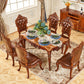 Rectangle Victorian Style Dining Table Brown Tone Fixed Table with Marble Clearhalo ' dining_table' 'Dining Tables & Seating' 'Dining Tables' 'furn' 'furn_dining_table' 'Furniture' 'furniture_dining_table' 'Kitchen & Dining Furniture' 'kitchen&dining_furn' 'kitchen' 'kitchen_dining_table' 1200x1200_e7664a5e-8ec7-4fa7-b1dd-9bc0630e5644