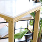 Stone Bar Dining Table Glam Style Rectangle Bar Table with Trestle for Dessert Shop