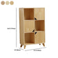 Natural Pine Bookshelf Modern Closed Back Bookcase with Shelves