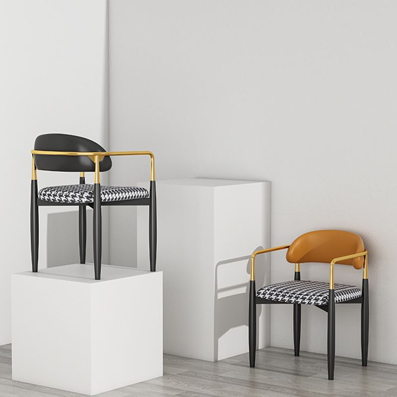 Contemporary Upholstered Home Arm Chair Open Back Matte Finish Dining Chair Clearhalo ' kitchen&dining_furn' 'Dining Chairs' 'Dining Tables & Seating' 'dining_chair' 'furn' 'furn_dining_chair' 'Furniture' 'furniture_dining_chair' 'Kitchen & Dining Furniture' 'kitchen' 1200x1200_e767e764-3cc1-46ca-9500-b6af245b6645