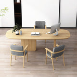 Oval Pine Solid Wood Table Simplicity Dining Room Collection with Double Pedestal Clearhalo ' dining_table' 'Dining Tables & Seating' 'Dining Tables' 'furn' 'furn_dining_table' 'Furniture' 'furniture_dining_table' 'Kitchen & Dining Furniture' 'kitchen&dining_furn' 'kitchen' 'kitchen_dining_table' 1200x1200_e769ad91-5669-4e7b-96b8-10661efb8ca4