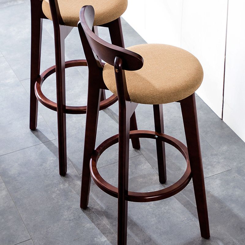Scandinavian Dessert Shop Beech Stool Matte Finish Upholstered Bar Stools Clearhalo 'Bar Furniture' 'Bar Stools' 'bar_stools' 'Furniture' 'furniture_bar_stools' 'Kitchen & Dining Furniture' 1200x1200_e76aa925-9364-4dd4-9867-b71473ed6413