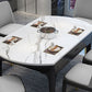 Round Marble Dining Table Modern 4 Legs Dining Table with Leaf Extension Clearhalo 'Dining Tables & Seating' 'Dining Tables' 'dining_table' 'furn' 'furn_dining_table' 'Furniture' 'furniture_dining_table' 'Kitchen & Dining Furniture' 'kitchen' 'kitchen_dining_table' 1200x1200_e76b0e06-9ae3-4585-8f48-13a2e4fa319f
