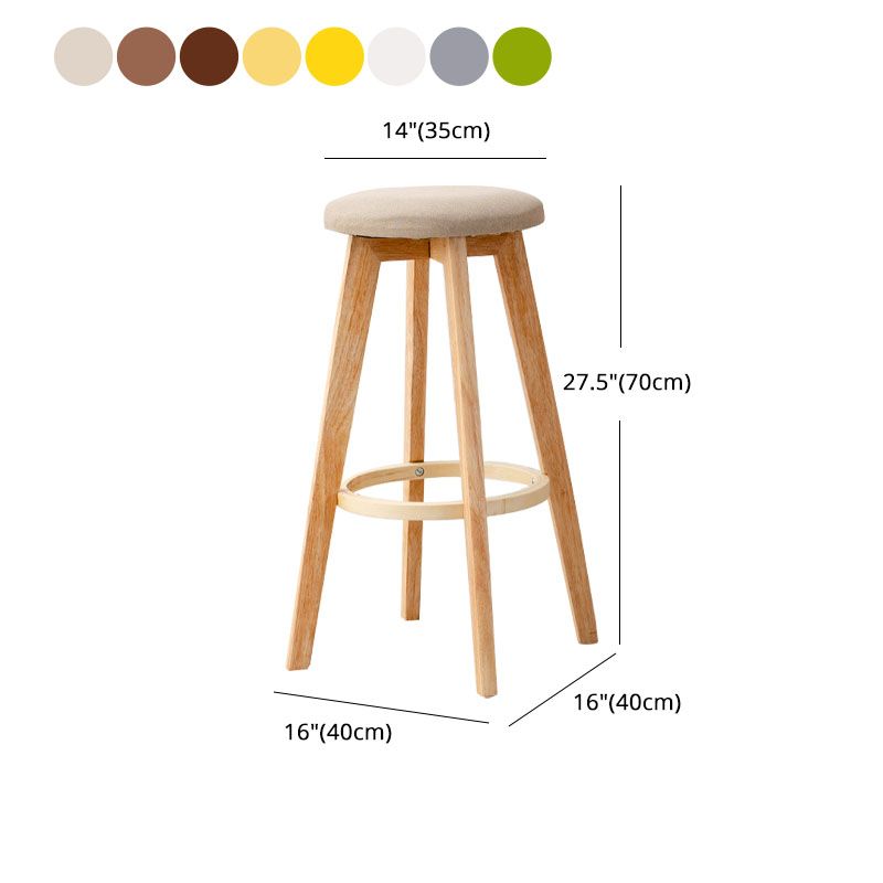 Scandinavian Matte Finish Solid Wood Bar Stool Restaurant Footrest Stool Clearhalo 'Bar Furniture' 'Bar Stools' 'bar_stools' 'furn' 'furn_bar_stools' 'Furniture' 'furniture_bar_stools' 'Kitchen & Dining Furniture' 1200x1200_e76b955f-8861-47c4-b7bb-75160994aa25