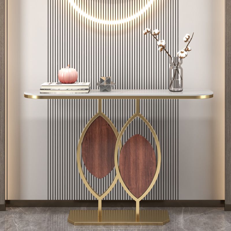 Glam Half Moon Console Sofa Tafel Antieke afwerking Console Accenttabel