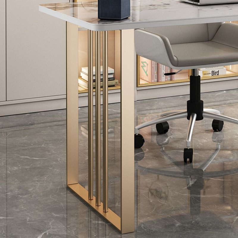 Escritorio de mármol contemporáneo para escritorio rectangular de 30 "h de 30" con 1 cajón
