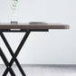 Modern Folding Dining Table Square Wood Top with Metal Legs for Home