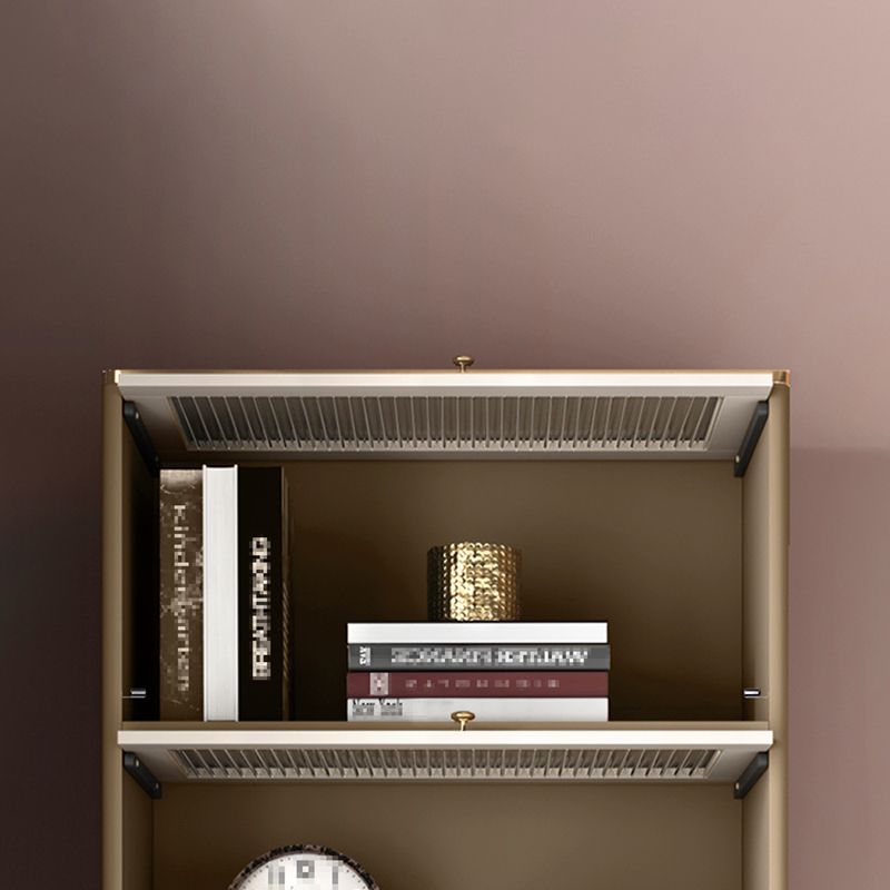 Glam Standard Bookcase Metal Frame Manufactured Wood Bookshelf with Glass Doors Clearhalo 'Bookcases' 'furn' 'furn_bookcases' 'Furniture' 'furniture_bookcases' 'Office Furniture' 1200x1200_e76f7299-3ed0-4166-8d46-26093651814f