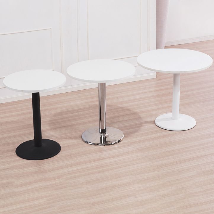 Modern Wooden Top Dining Table for 2 Person with Metal Pedestal Base