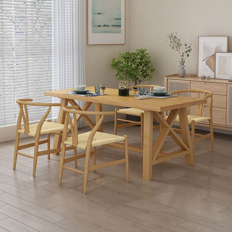 Set di tavolo e panca in legno massiccio moderno 1/2/3/4/5 pezzi set da pranzo rettangolare