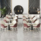 Glam Style 1/5 Pieces Dining Set Sintered Stone Dining Table Set for Home Use Clearhalo 'Dining Room Sets' 'Dining Tables & Seating' 'dining_room_set' 'furn' 'furn_dining_room_set' 'Furniture' 'furniture_dining_room_set' 'Kitchen & Dining Furniture' 'kitchen&dining_furn' 'kitchen' 1200x1200_e7709015-8b96-406a-9102-ee1b5b8183ff