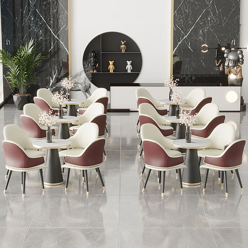 Glam Style 1/5 Pieces Dining Set Sintered Stone Dining Table Set for Home Use Clearhalo 'Dining Room Sets' 'Dining Tables & Seating' 'dining_room_set' 'furn' 'furn_dining_room_set' 'Furniture' 'furniture_dining_room_set' 'Kitchen & Dining Furniture' 'kitchen&dining_furn' 'kitchen' 1200x1200_e7709015-8b96-406a-9102-ee1b5b8183ff
