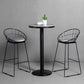 1/2/3 Pieces Round Bar Table Set Stone Bar Table with Upholstered Bar Stools