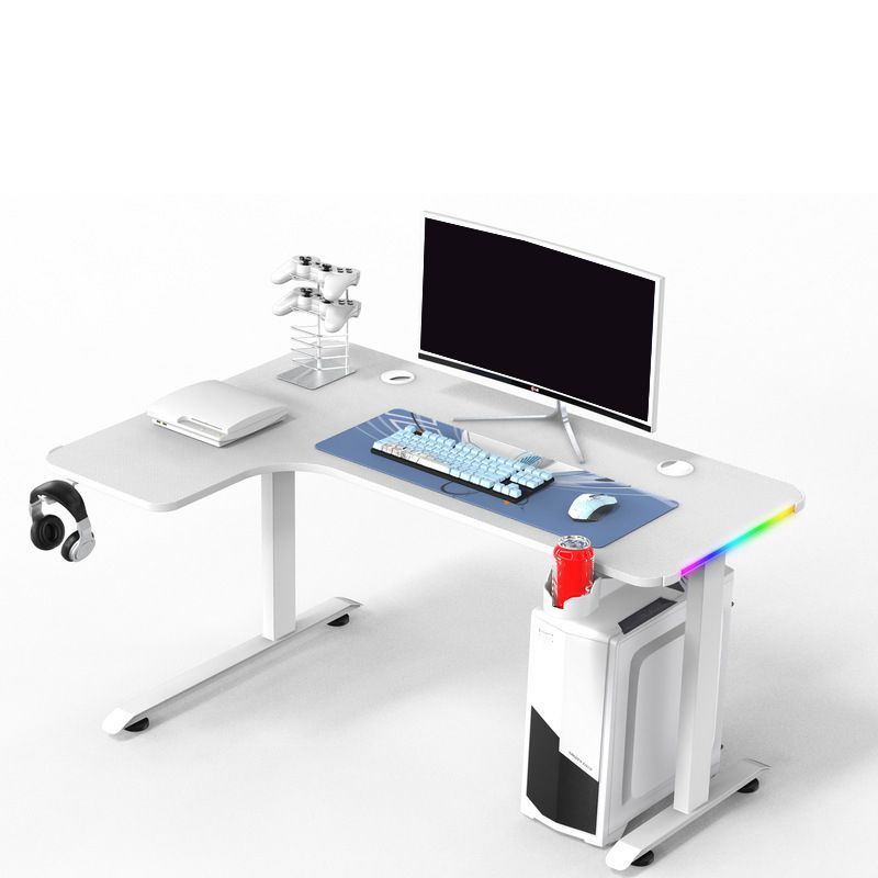 Escritorio de computadora de madera contemporánea escritorio de juegos en forma de L para casa