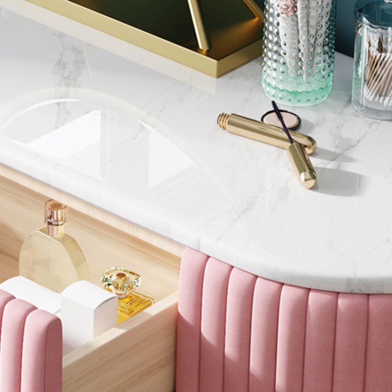 Glam Marble Top Vanity Table 30.15" H Makeup Dressing Table Set Clearhalo 'Bedroom Furniture' 'furn' 'furn_makeup_vanities' 'Furniture' 'Makeup Vanities' 'makeup_vanities' 1200x1200_e773574a-ff64-4506-8bc8-94eaa88cd079