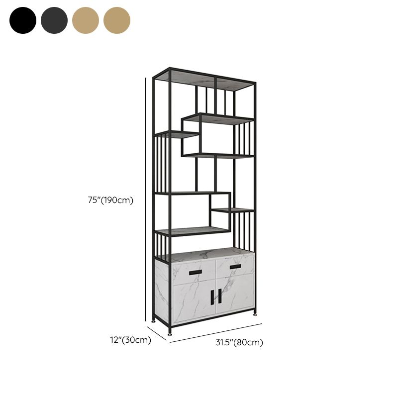 Glam Shelf Bookcase Open Back Metal Book Shelf for Study Room Clearhalo 'Bookcases' 'furn' 'furn_bookcases' 'Furniture' 'Office Furniture' 1200x1200_e773f86d-bf05-445b-b228-6493df49d4fd