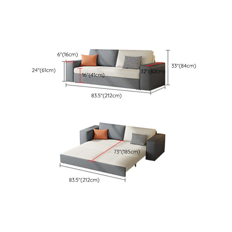 33.46 "Hフェイクレザースリーパーソファ布張りスクエアアームソファベッド