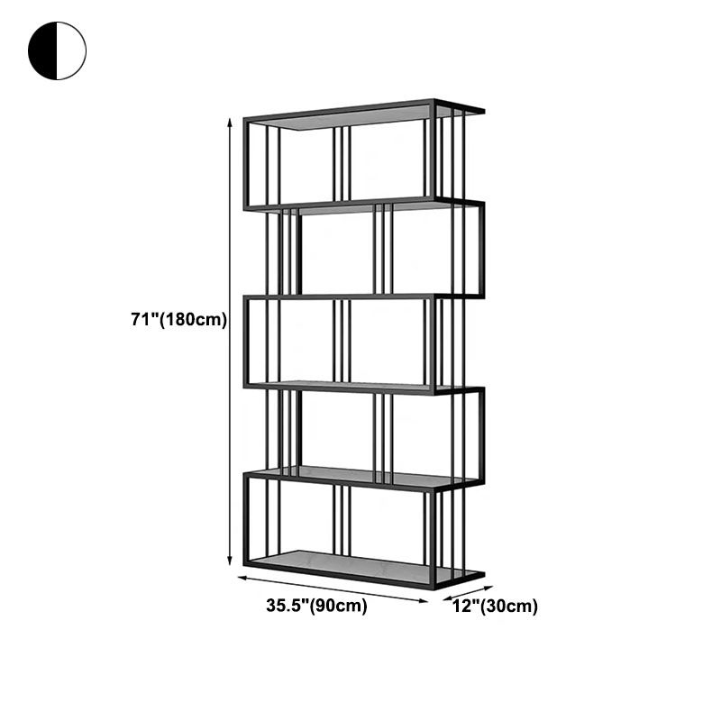Open Vertical Etagere Bookshelf Industrial Iron Frame Manufactured Wood Shelf Bookshelf Clearhalo 'Bookcases' 'furn' 'furn_bookcases' 'Furniture' 'furniture_bookcases' 'kitchen' 'kitchen_bookcases' 'Living Room Furniture' 'Office Furniture' 1200x1200_e774a2af-f701-496f-aae3-1355b98feb0e