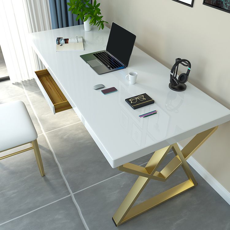 グラムソリッドウッドオフィスデスクオフィス用の長方形のライティングデスク