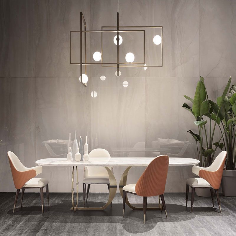 Rectangle Double Pedestal Furniture Luxury Style Stone Dining Room Collection Clearhalo 'Dining Tables & Seating' 'Dining Tables' 'dining_table' 'furn' 'furn_dining_table' 'Furniture' 'furniture_dining_table' 'Kitchen & Dining Furniture' 1200x1200_e775d19c-0067-44db-aeb4-a81d81b12b43
