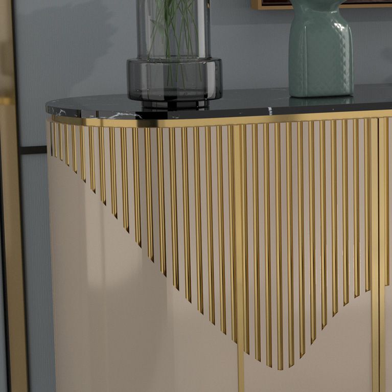 Scheda laterale in pietra da cucina contemporanea con mobili