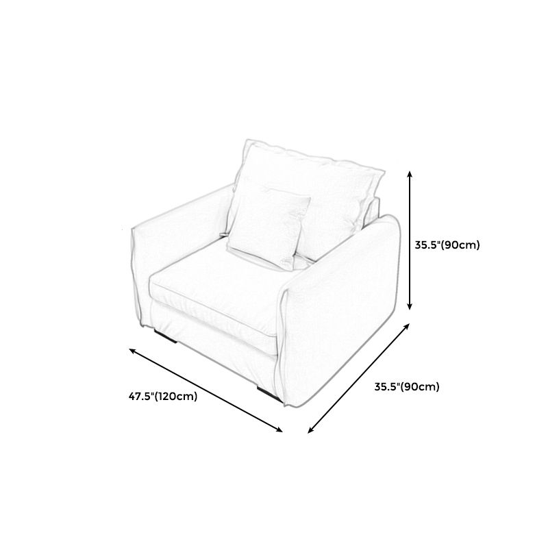 Modern Cushions Standard Sofa 35.43"High Square Arm Sofa, Beige Clearhalo 'furn' 'furn_sofas' 'Furniture' 'furniture_sofas' 'Living Room Furniture' 'Sofa' 'sofas' 1200x1200_e7776fc8-a748-46a1-8192-7e08ec08943c