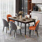 Stone Top Dining Table Rectangle Contemporary Table with 4 Black Legs Clearhalo 'Dining Tables & Seating' 'Dining Tables' 'dining_table' 'furn' 'furn_dining_table' 'Furniture' 'furniture_dining_table' 'Kitchen & Dining Furniture' 'kitchen' 'kitchen_dining_table' 1200x1200_e777e349-50f5-40a7-a680-33f2d36d40ef