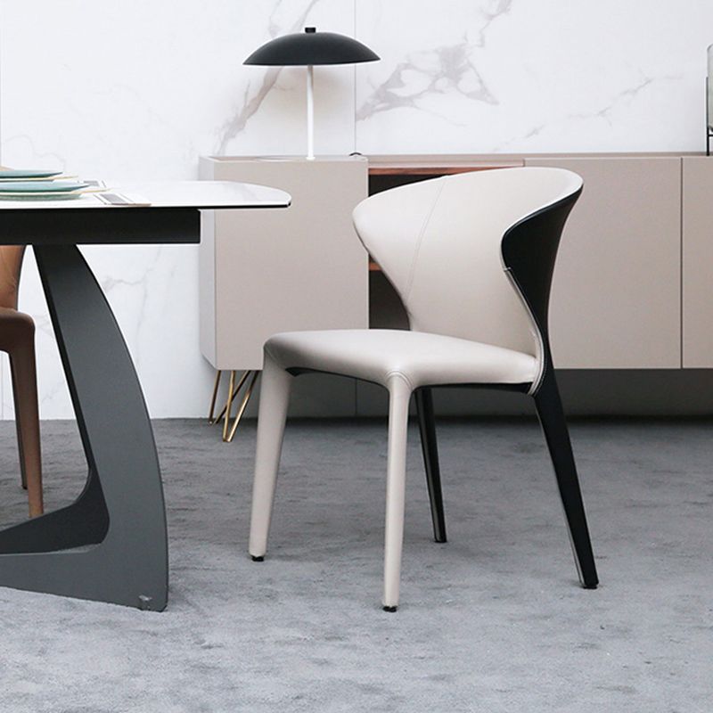 Contemporary Dining Chair Wingback Side Chair with 4 Metal Legs for Home Use Clearhalo ' kitchen&dining_furn' 'Dining Chairs' 'Dining Tables & Seating' 'dining_chair' 'furn' 'furn_dining_chair' 'Furniture' 'furniture_dining_chair' 'Kitchen & Dining Furniture' 'kitchen' 1200x1200_e7795dc3-cbd5-4ac4-9c68-74a2284149f0