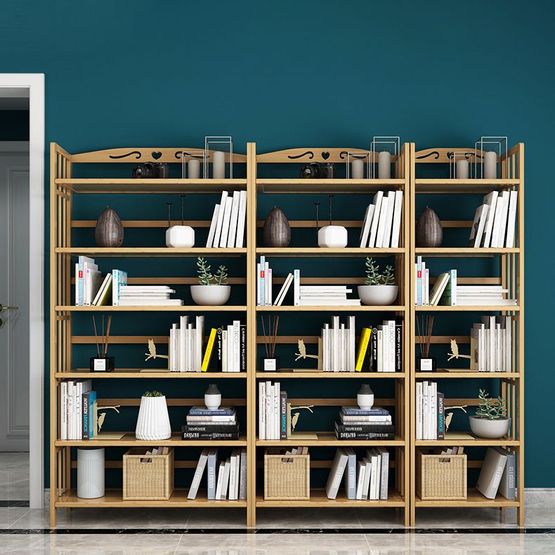 Contemporary Brown Bamboo Shelf Bookcase Open Bookcase for Study Room Clearhalo 'Bookcases' 'furn' 'furn_bookcases' 'Furniture' 'Office Furniture' 1200x1200_e77a4545-55f4-4095-8ffa-b0c575817d7d