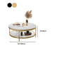 17.7" H Glam Round Slate Coffee Table Metal 4 Legs Cocktail Table with Shelf Clearhalo 'Coffee & Accent Tables' 'Coffee Tables' 'coffee_tables' 'furn' 'furn_coffee_tables' 'Furniture' 'Living Room Furniture' 1200x1200_e77cc629-d84d-4288-a104-ba86538c4ba7