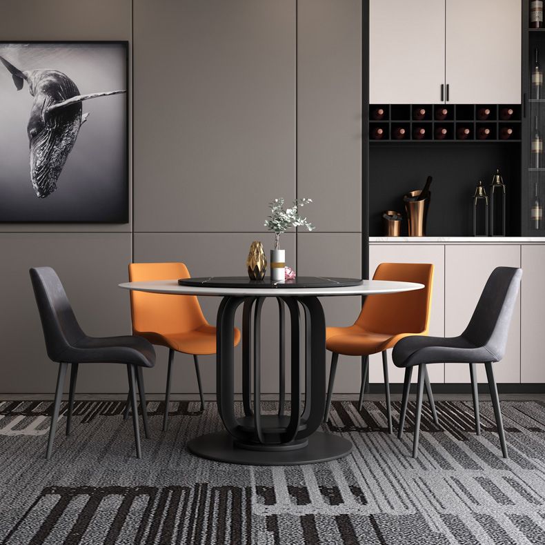 Silla de comedor de comedor de cuero sintética contemporánea para uso en el hogar