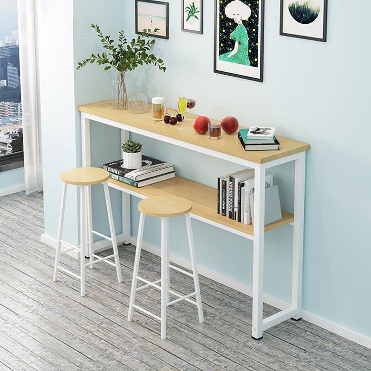 Industrial Style 40-inch Bar Table Wood Top Pub Table with Metal Base(only table) Clearhalo 'Bar Furniture' 'Bar Tables' 'bar_tables' 'furn' 'furn_bar_tables' 'Furniture' 'furniture_bar_tables' 'Kitchen & Dining Furniture' 'kitchen&dining_furn' 'kitchen' 1200x1200_e77d1279-d6bb-4f96-910a-60c20b14abce