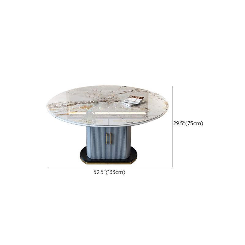 Modern Stone Dining Table with Storage Table for Dining Room
