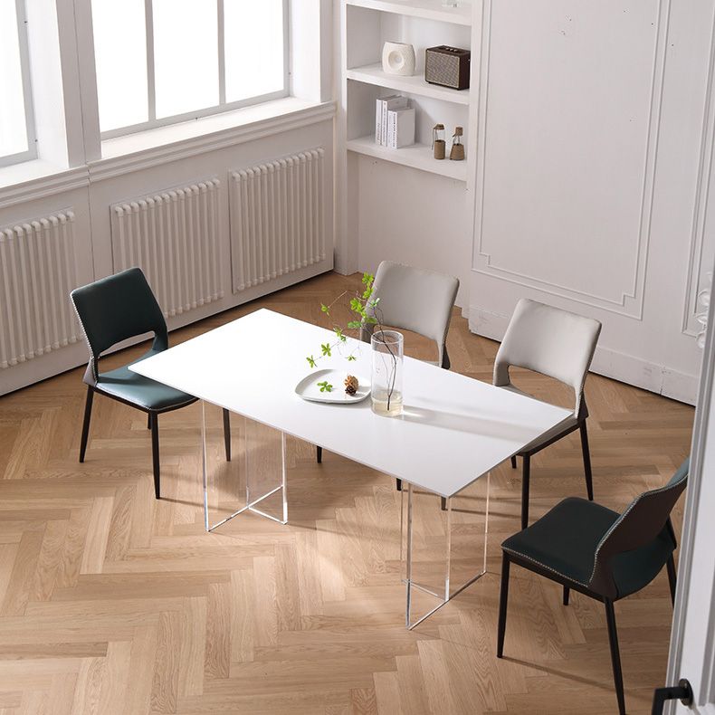 Medieval Modern Stone Dining Table Double Pedestal Table for Kitchen Clearhalo 'Dining Tables & Seating' 'Dining Tables' 'dining_table' 'furn' 'furn_dining_table' 'Furniture' 'Kitchen & Dining Furniture' 1200x1200_e77e7b93-223a-4372-97e9-05939b441189